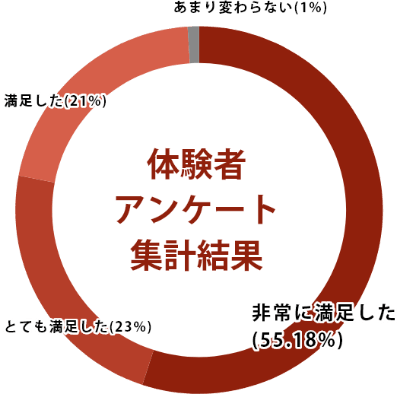 体験者のアンケート集計結果円グラフ